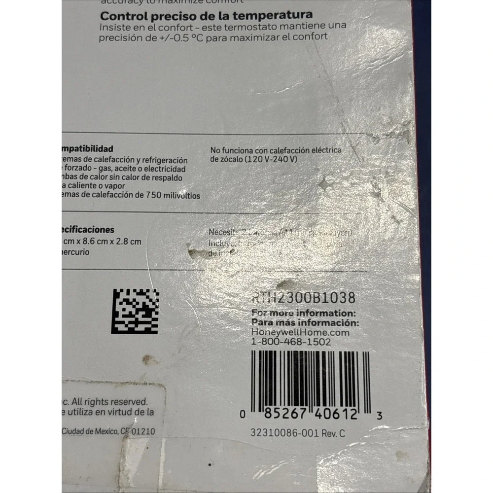 Honeywell 5-2 Day Programmable Thermostat (RTH2300B1038) - Untested